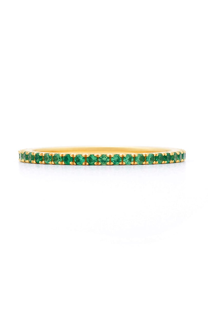 KWIAT-Tsavorite Slim Stackable Ring-YELLOW GOLD