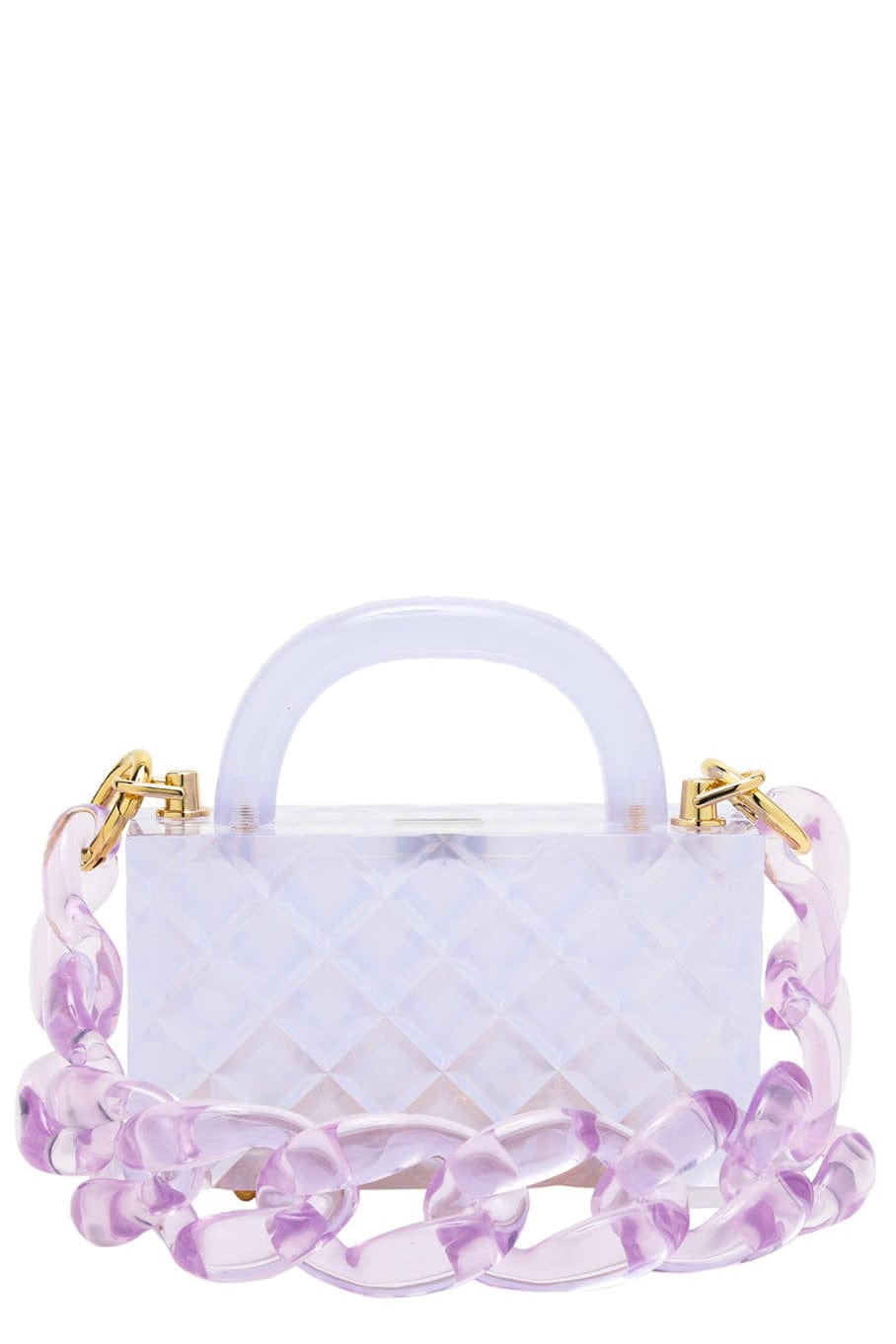 L' AFSHAR-Tilda Bag With Purple Thick Chain-PURPLE