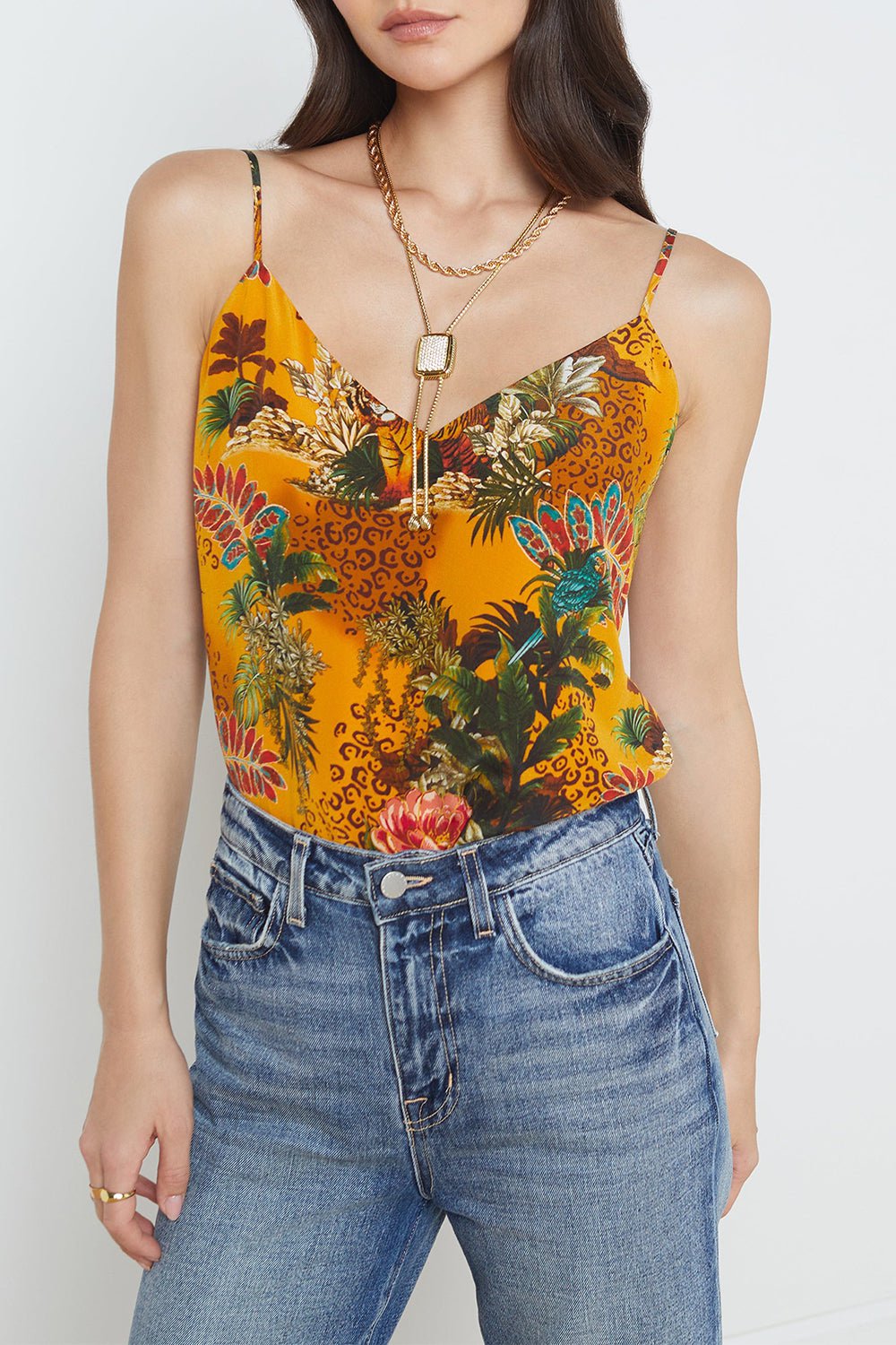 Jane Tank - Yellow Floral Jungle CLOTHINGTOPTANK L'AGENCE   