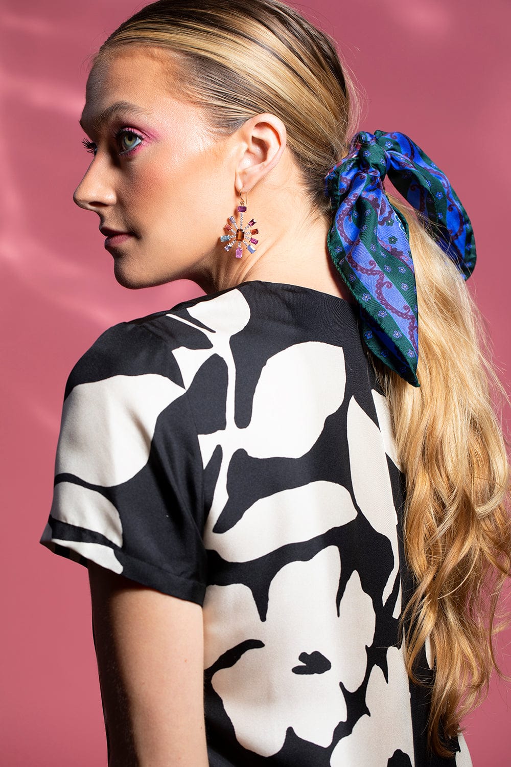 LA DOUBLEJ-Folky Hearts Foulard-BLUE