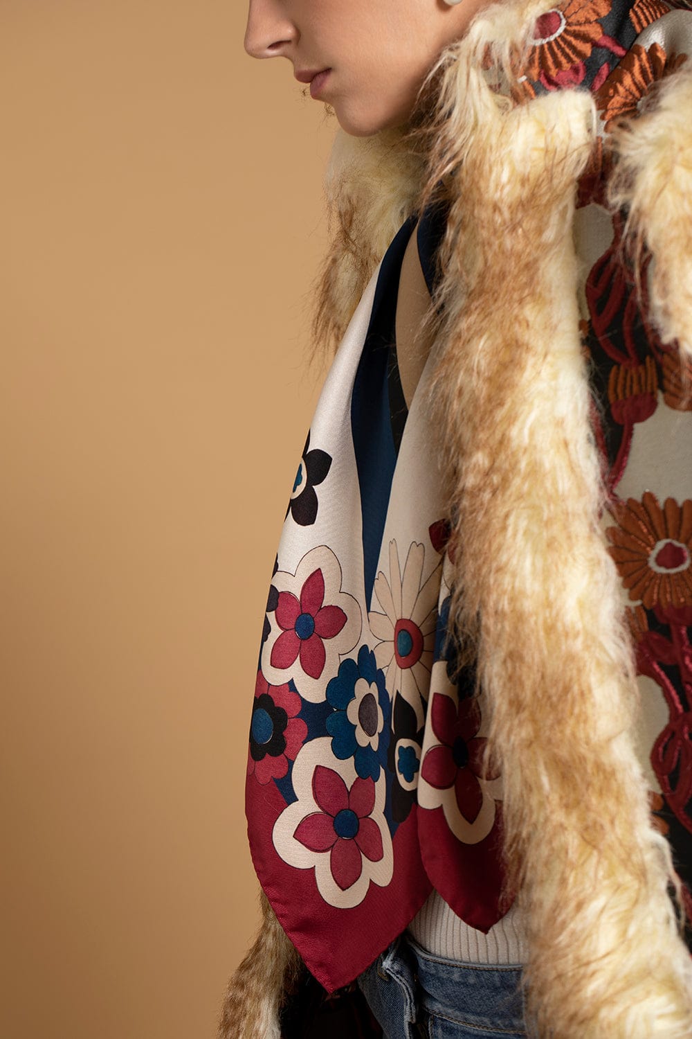 LA DOUBLEJ-Beat Flowers Foulard-RED