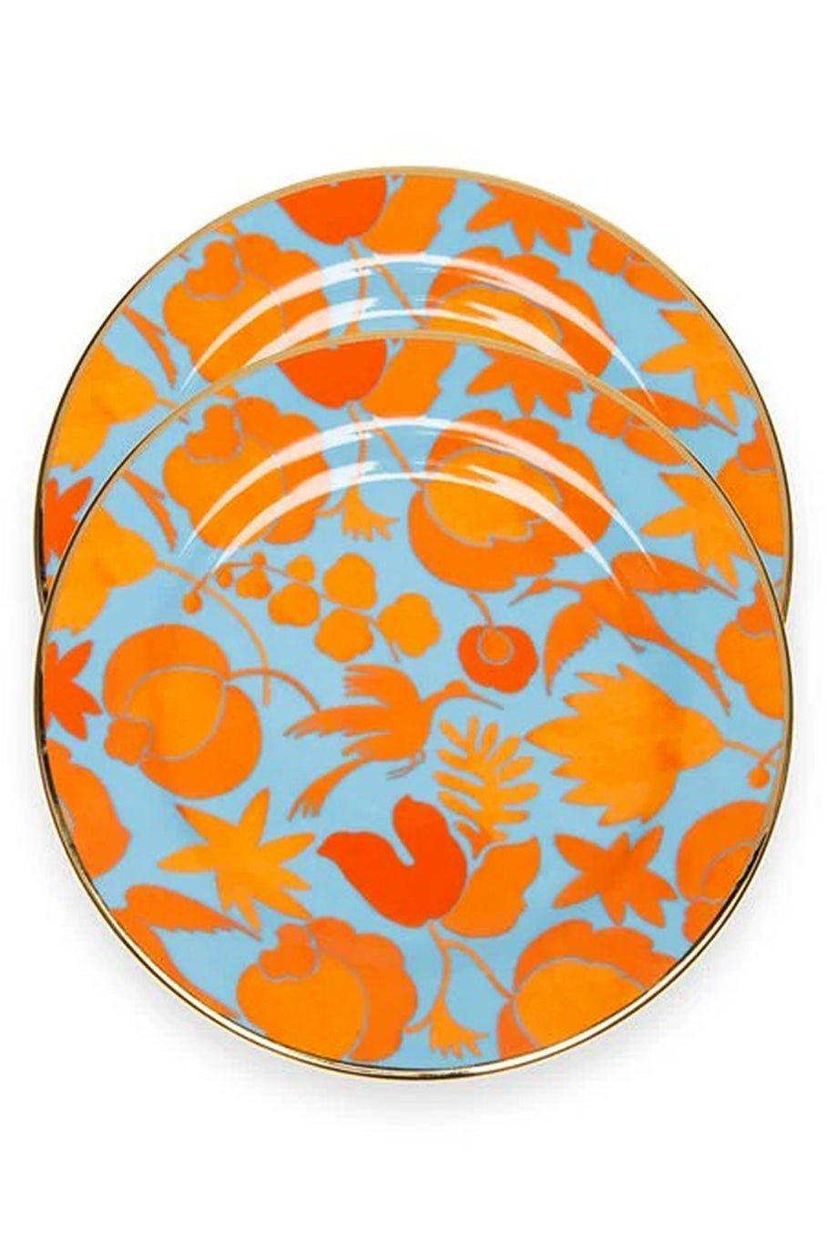 LA DOUBLEJ-Dessert Plate Set of 2 - Azzurro-AZURRO/ARANCIO