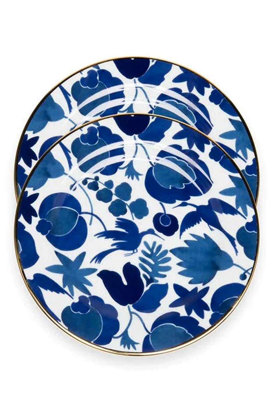 LA DOUBLEJ-Dessert Plate Set of 2 - Wildbird Blu-BLU/BIANCO