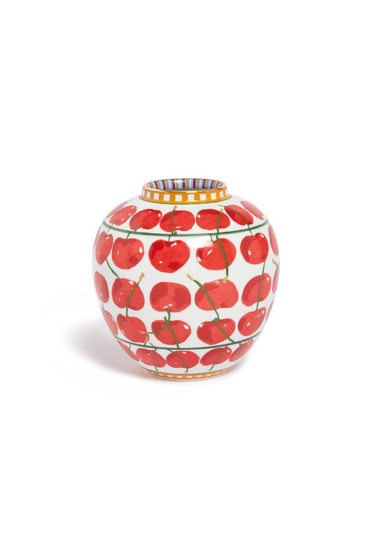 LA DOUBLEJ-Small Bubble Vase - Cherries Ivory-CHERRIES