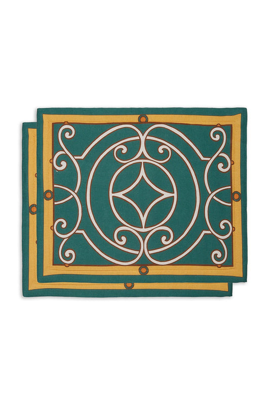 LA DOUBLEJ-Tablemat Set Of 2 - Cortile Green-CORTGRN