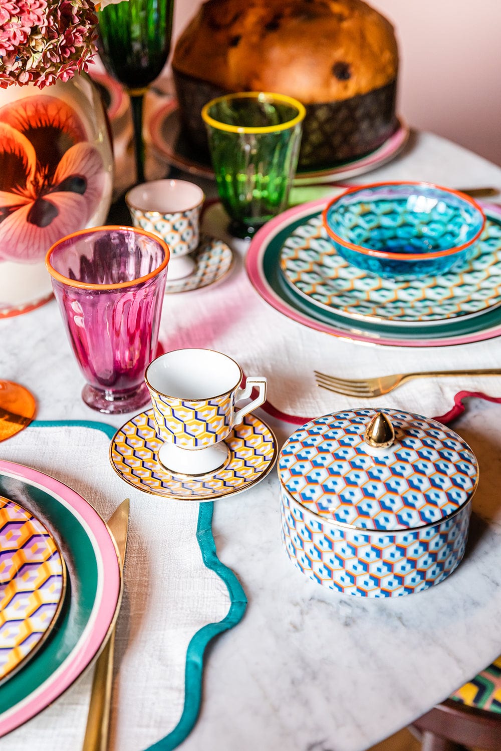 LA DOUBLEJ-Dessert Plates Set Of 6 - Cubi Mix-CUBIMIX