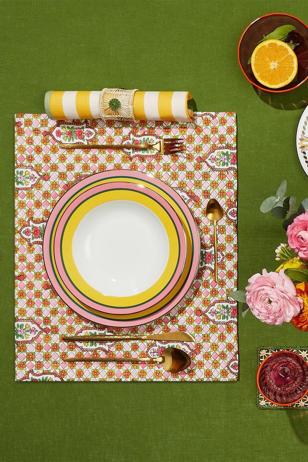 LA DOUBLEJ-Soup and Dinner Plates Set Of 2 - Rainbow Giallo-GIALLO
