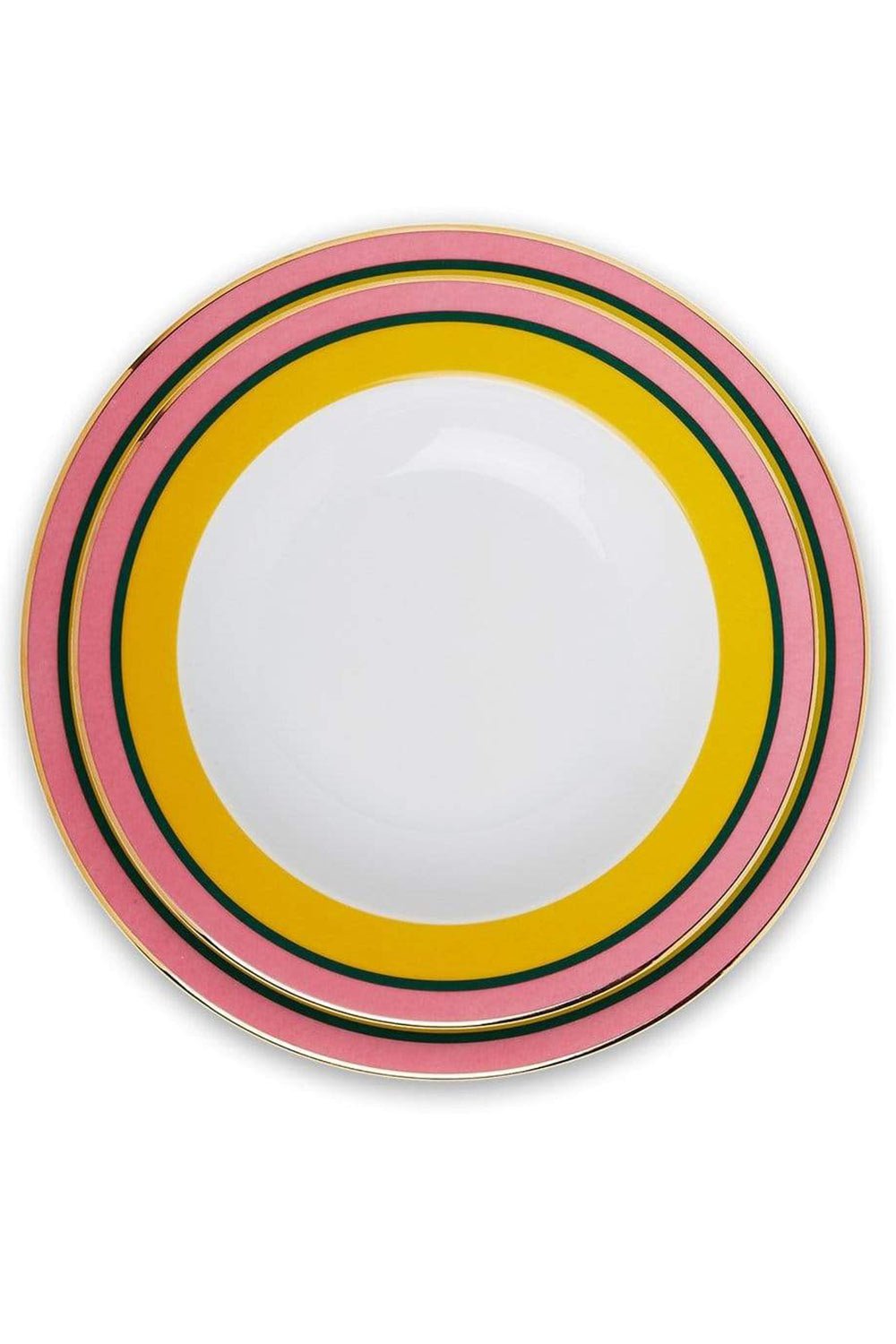 LA DOUBLEJ-Soup and Dinner Plates Set Of 2 - Rainbow Giallo-GIALLO