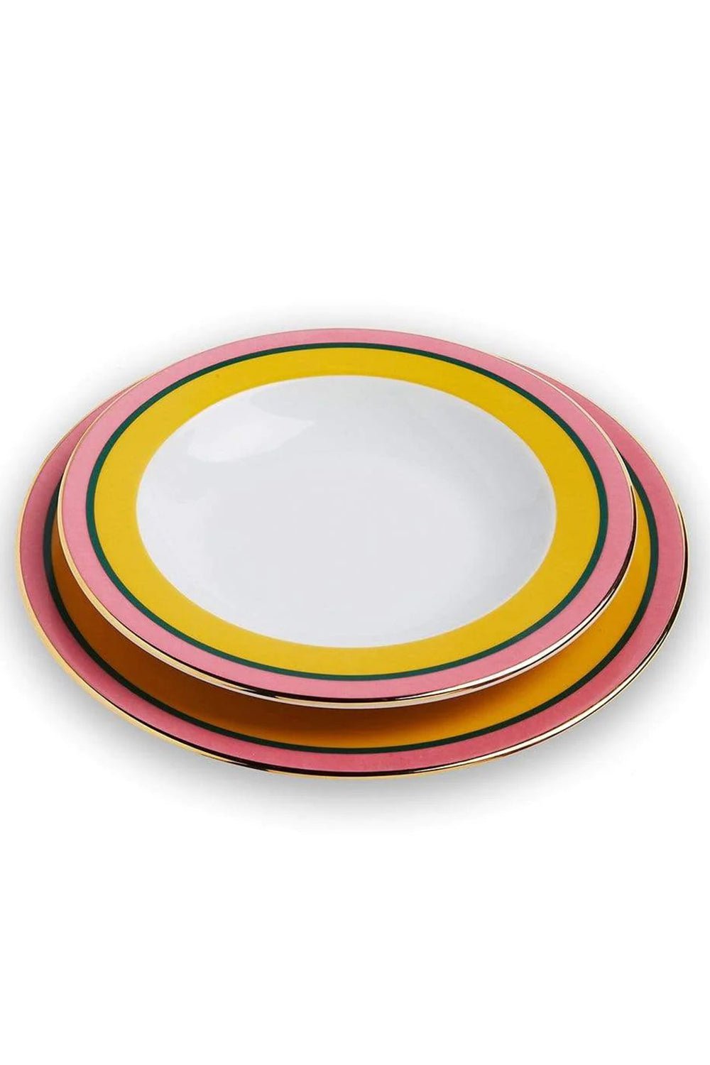 LA DOUBLEJ-Soup and Dinner Plates Set Of 2 - Rainbow Giallo-GIALLO