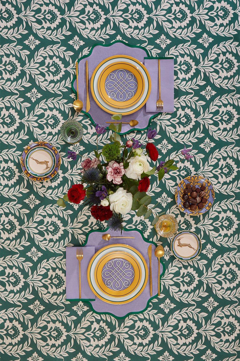 LA DOUBLEJ-Medium Tablecloth - Green Garland-GRNGARLN