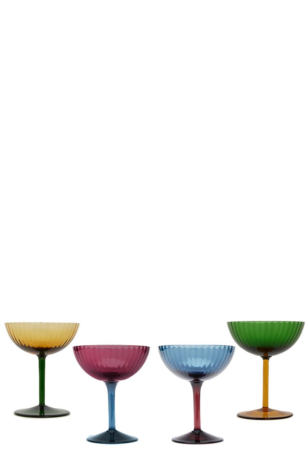 LA DOUBLEJ-Champagne Coupe Set Of 4 - Rainbow Mix-RAINBOW