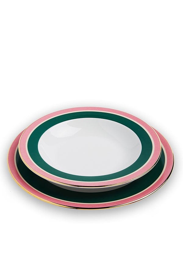 LA DOUBLEJ-Soup & Dinner Plates Set Of 8-RAINBOW