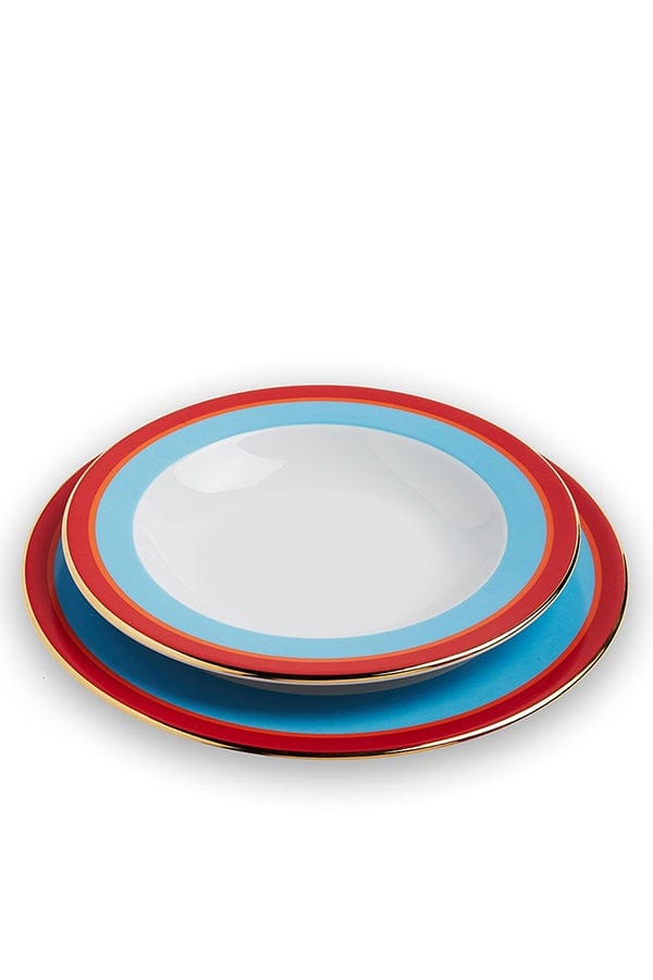 LA DOUBLEJ-Soup & Dinner Plates Set Of 8-RAINBOW