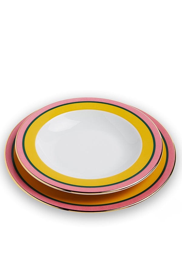 LA DOUBLEJ-Soup & Dinner Plates Set Of 8-RAINBOW