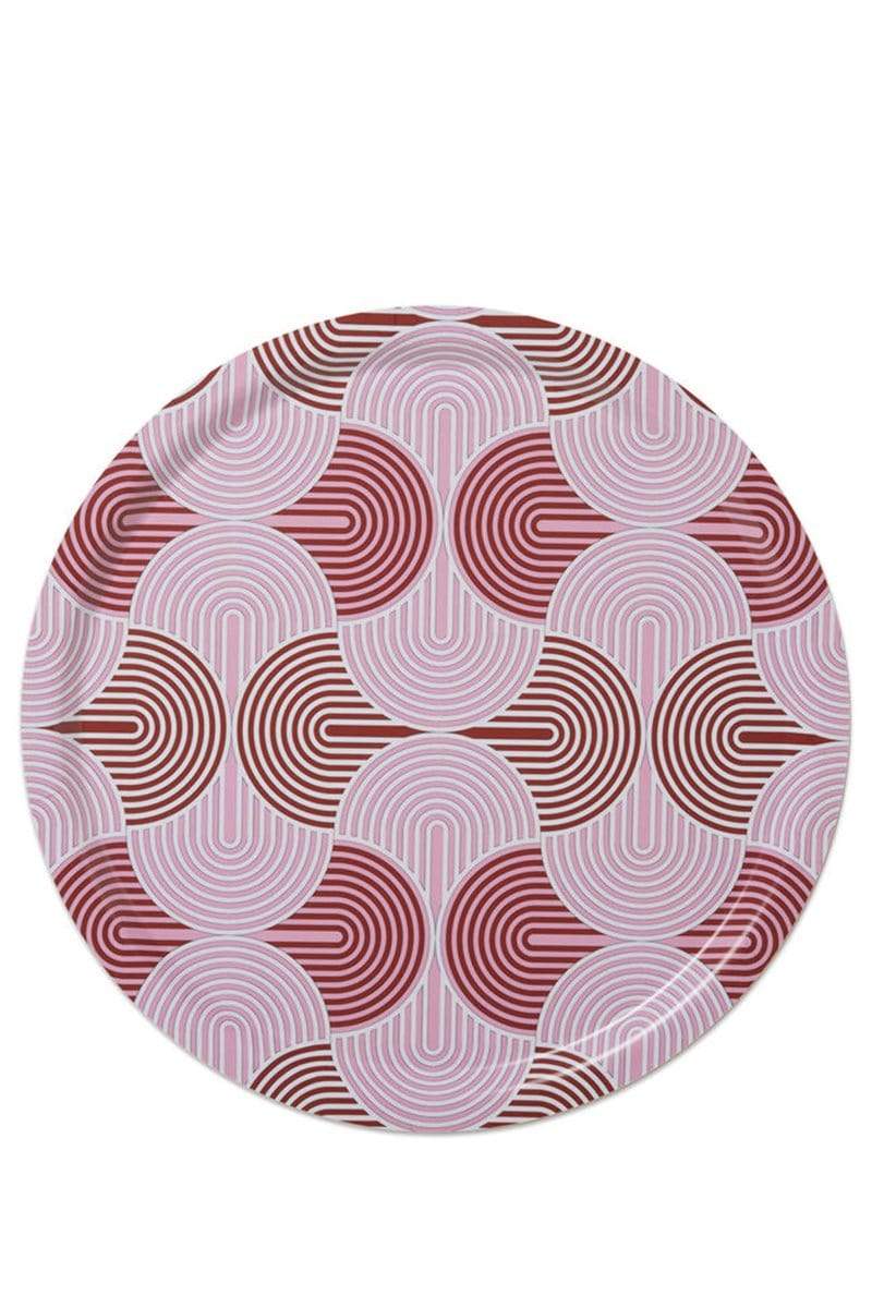 LA DOUBLEJ-Round Printed Tray - Rooso-ROSSO