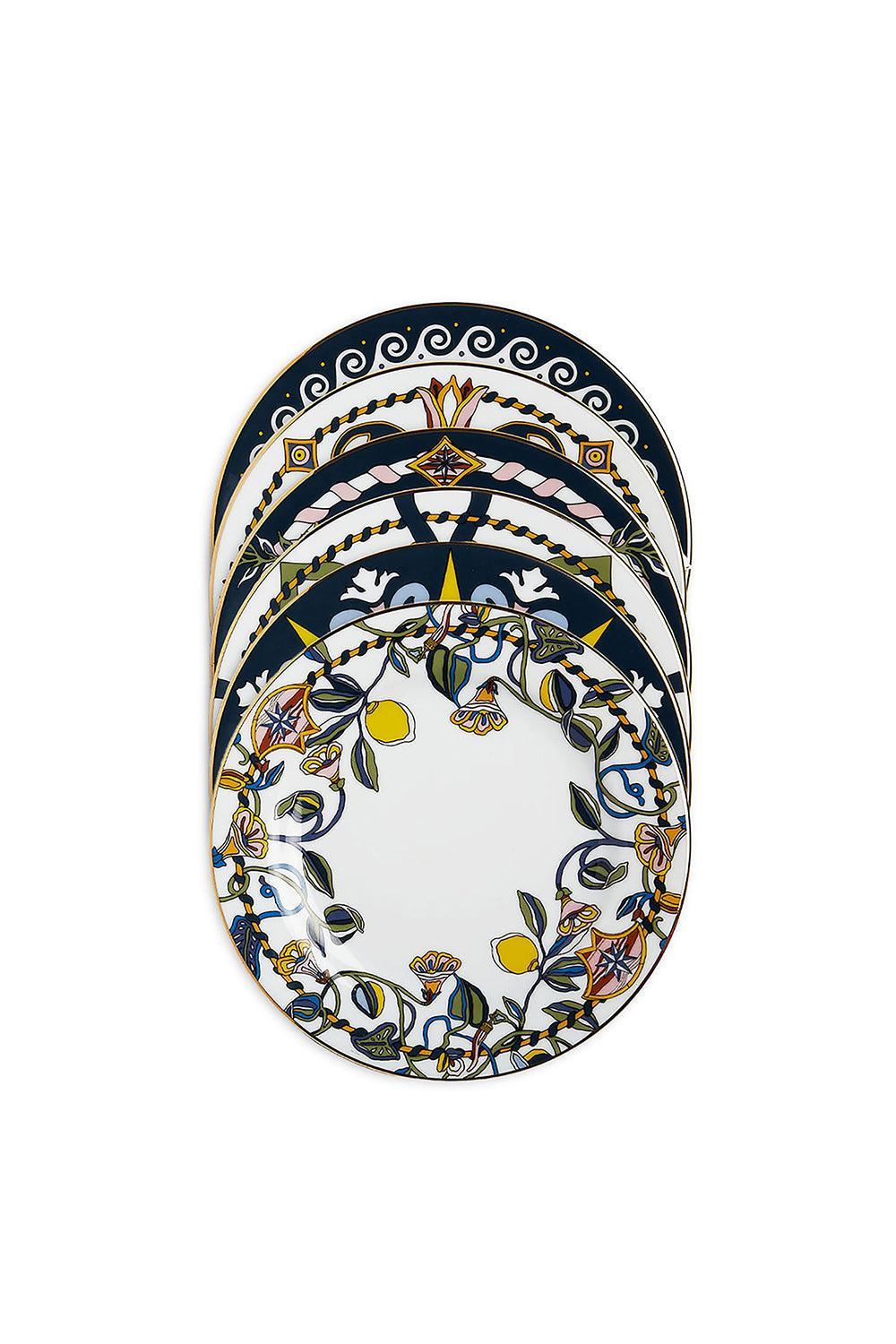 Set Of 6 Dessert Plates - Vesuvio-VESUVIO-ACCESSORIEHOME-LA DOUBLEJ