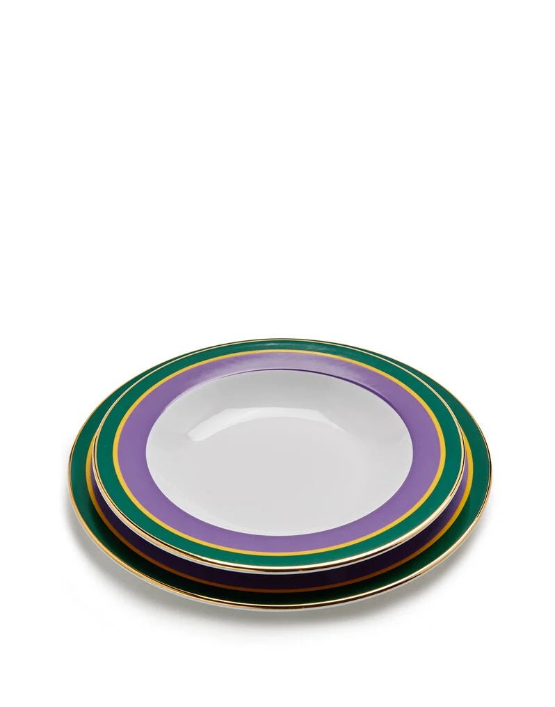 LA DOUBLEJ-Set of 2 Soup & Dinner Plates - Viola-VIOLA