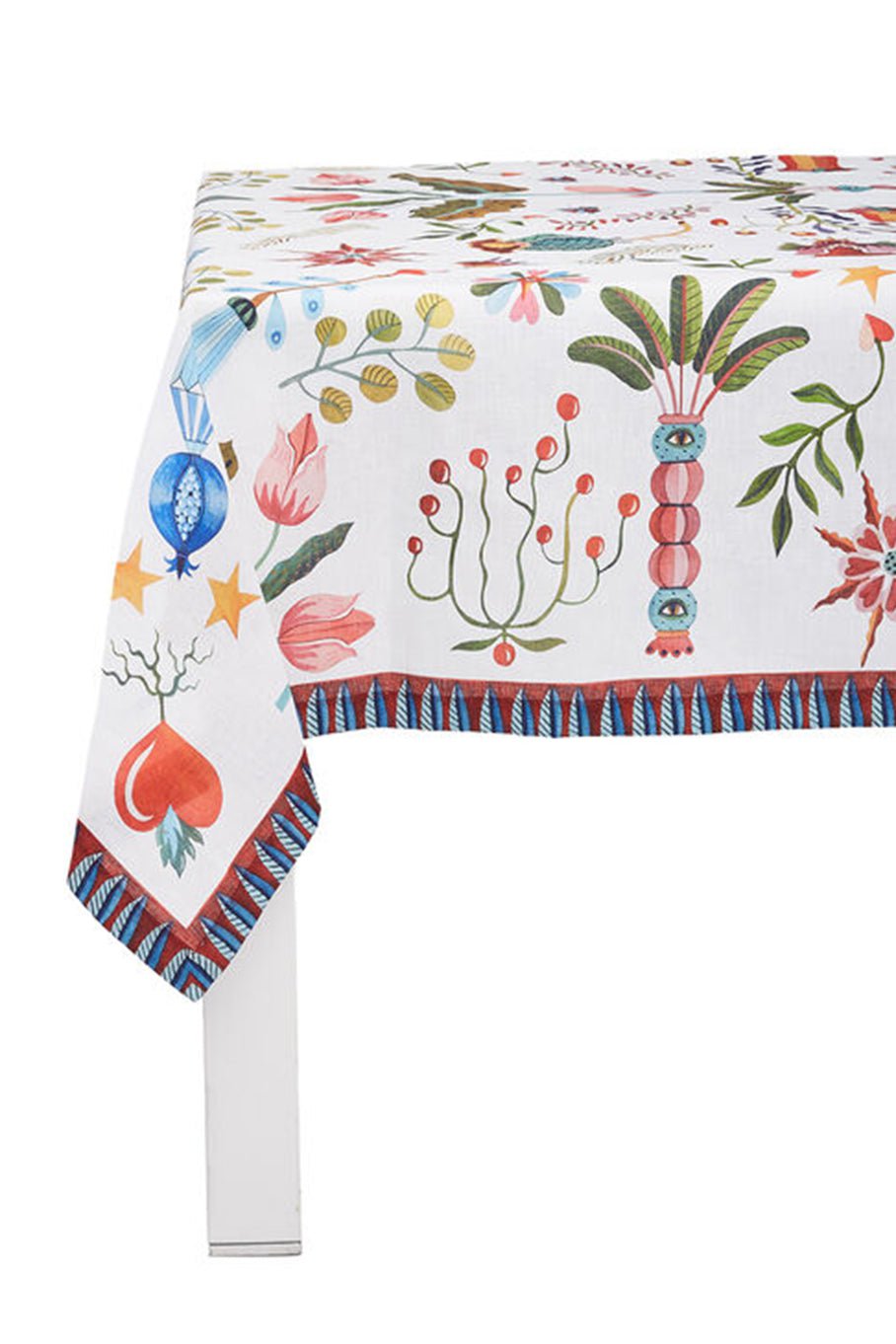 LA DOUBLEJ-Large Tablecloth - White Tulip-WHTTULIP