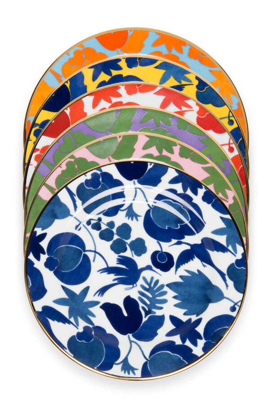 LA DOUBLEJ-Wild Mix Set of 6 Dessert Plates-WLD MIX