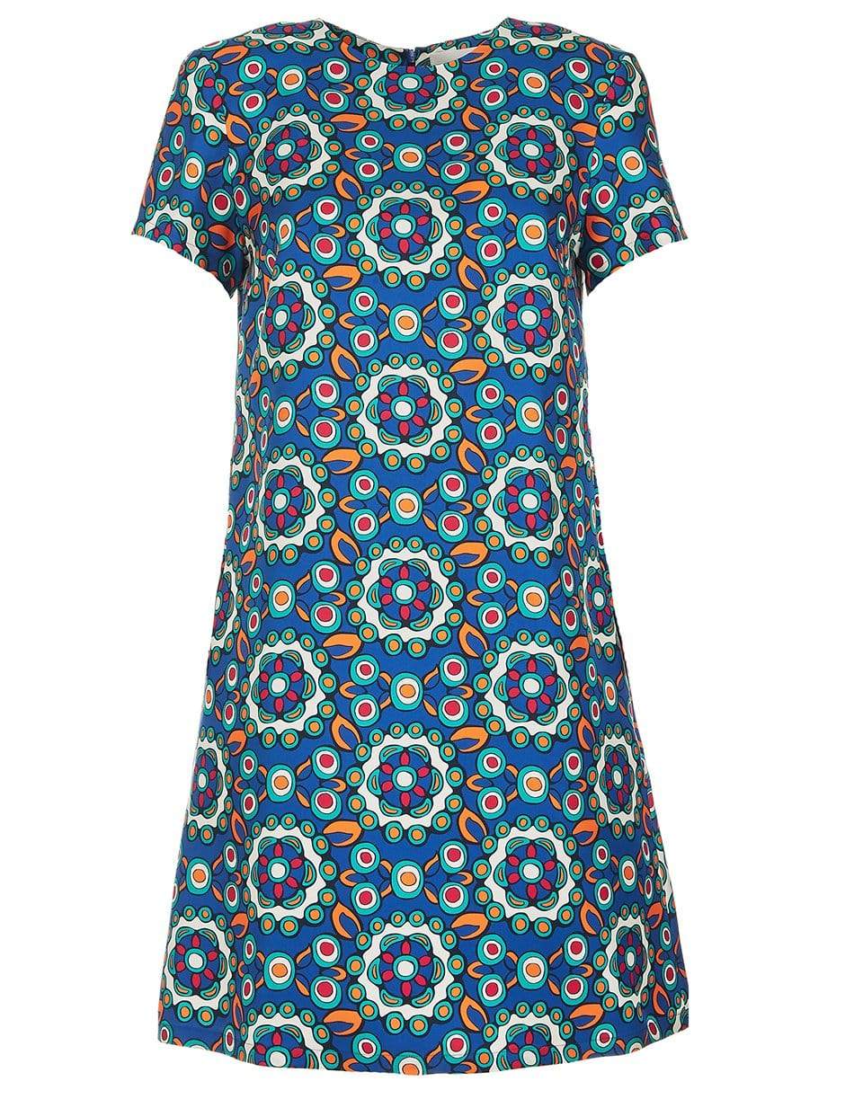 LA DOUBLEJ-Mini Swing Dress - Kaleidoscope Bluette-