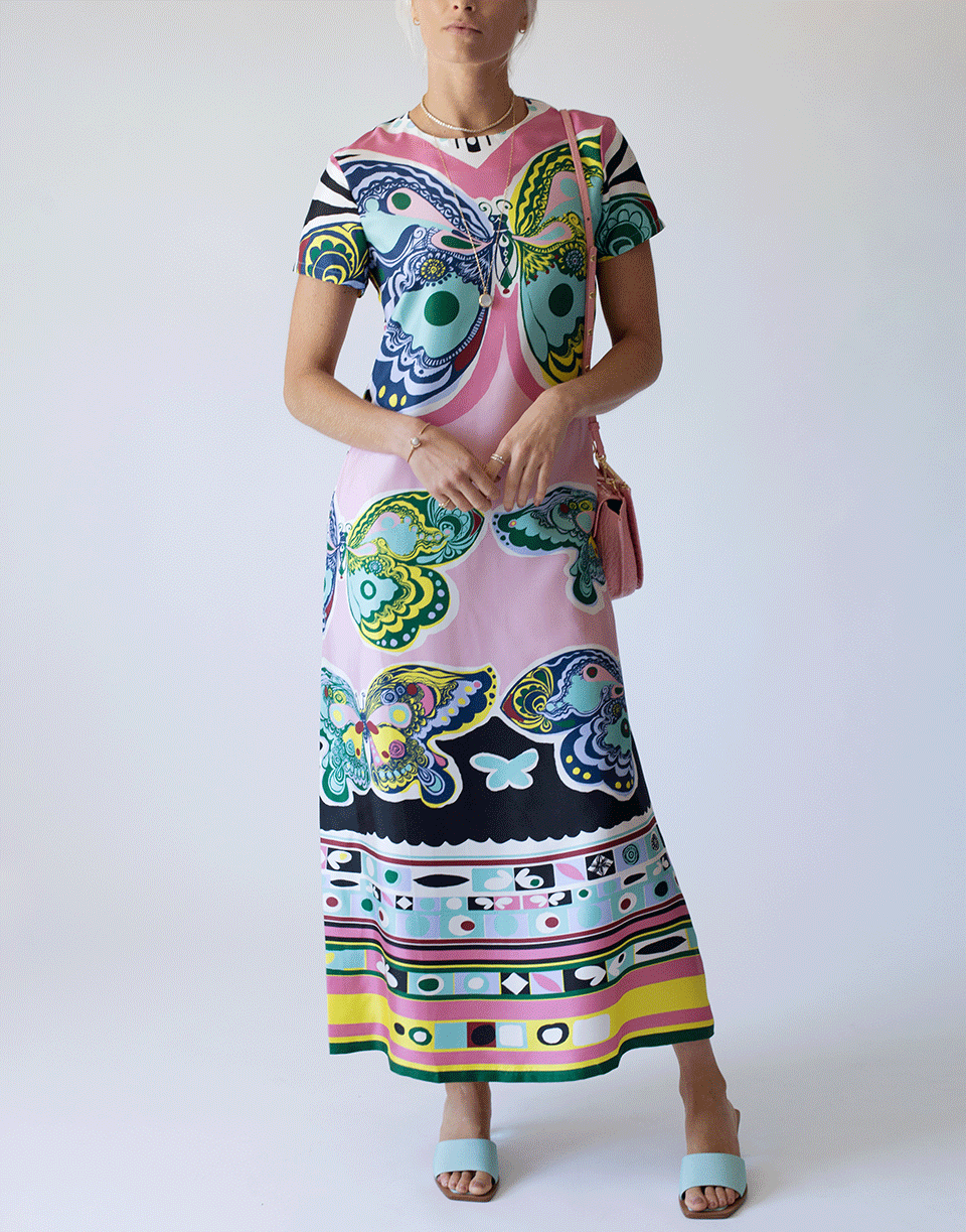 LA DOUBLEJ-Butterfly Print Swing Dress-