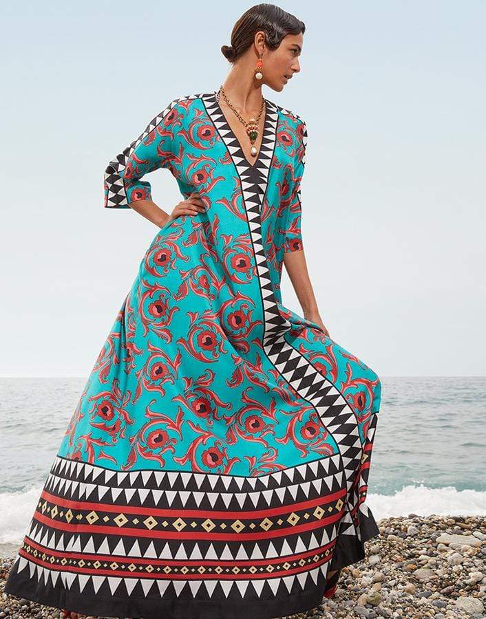 white christmas dresses Cartwheel Silk Twill Muumuu Dress