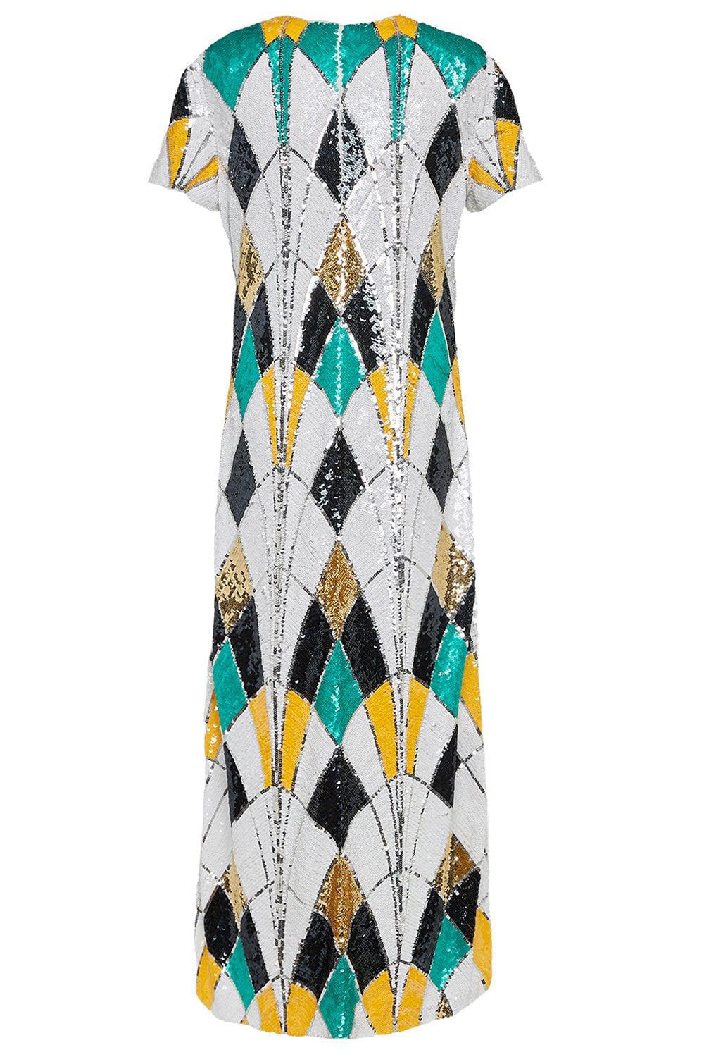 LA DOUBLEJ-Sequin Swing Dress - Cream Multi-CRM MULT