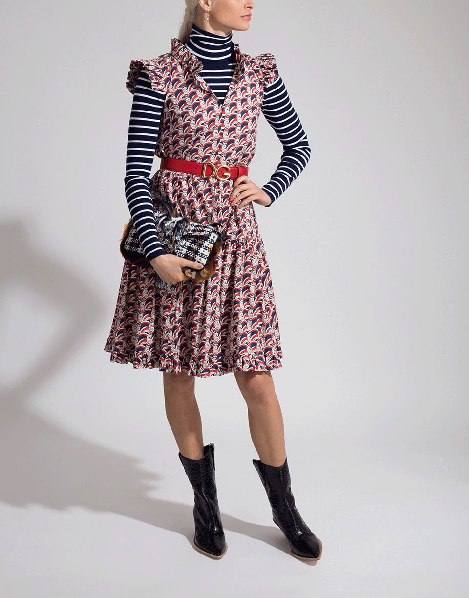 LA DOUBLEJ-Ruffle Neck Sassy Dress-