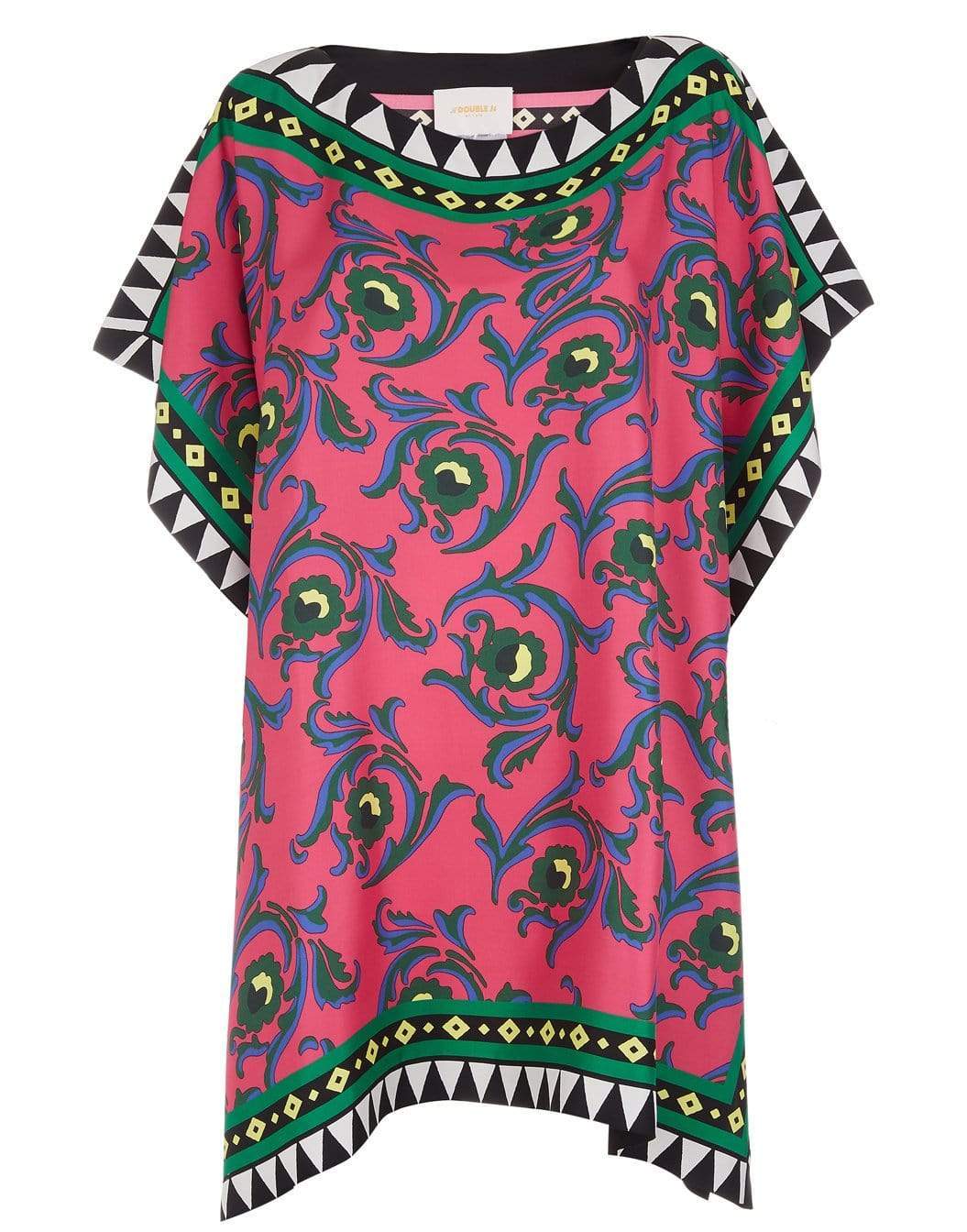 LA DOUBLEJ-Cartwheel Fuxia Silk Twill Scarf Dress-