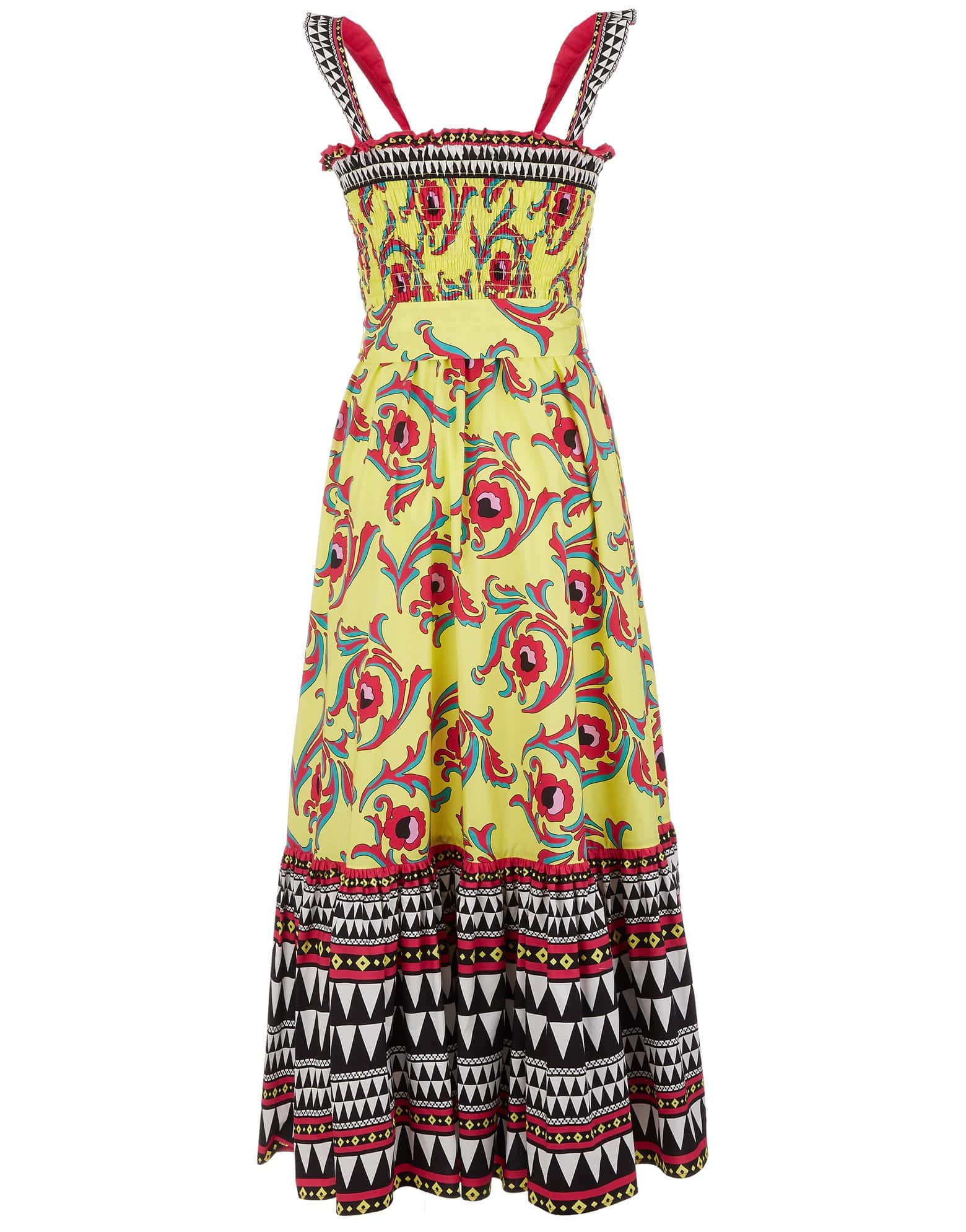 LA DOUBLEJ-Cartwheel Giallo Cotton Poplin Smock Dress-