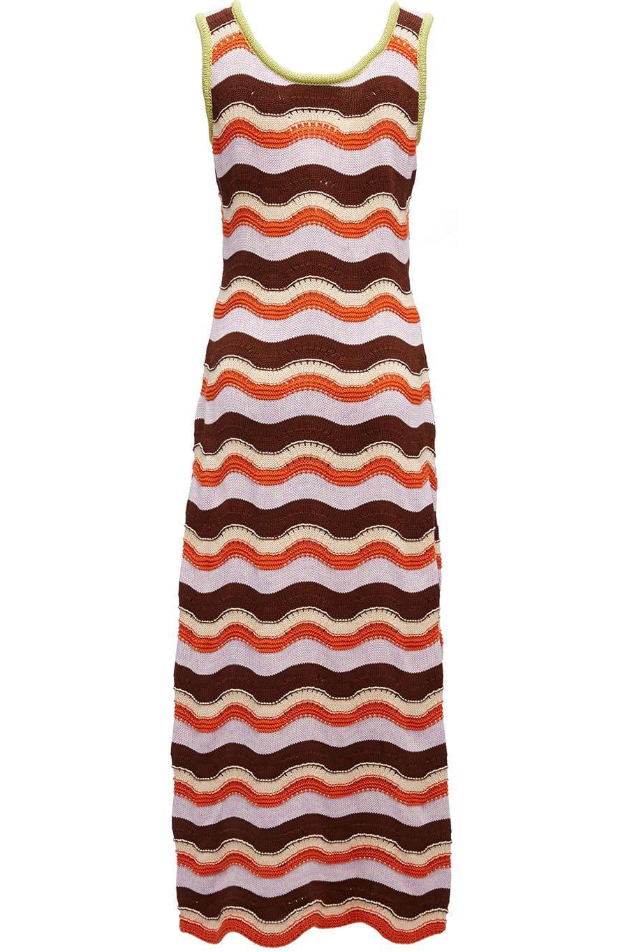 LA DOUBLEJ-Crochet Wavy Knit Dress-