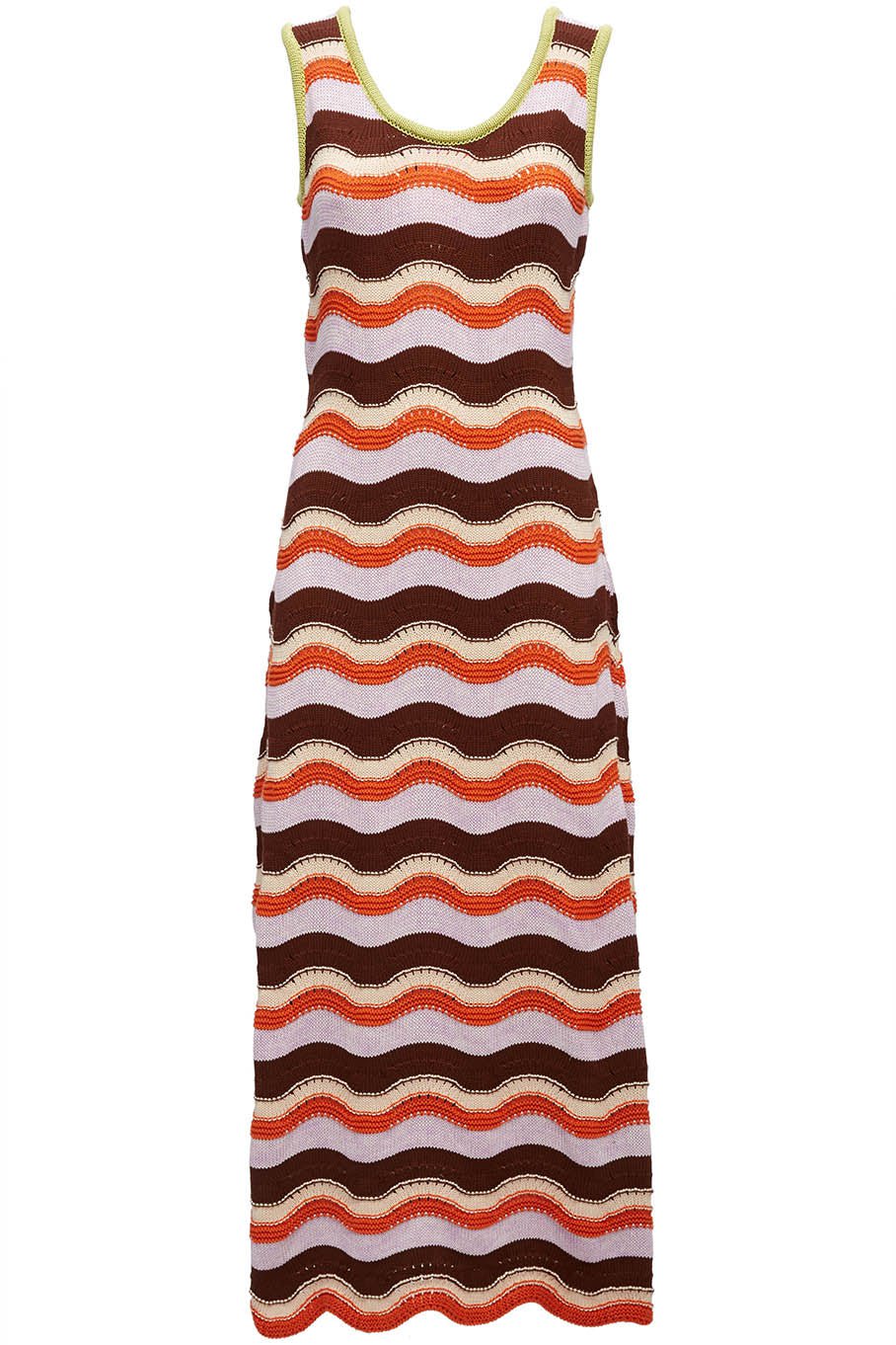 LA DOUBLEJ-Crochet Wavy Knit Dress-