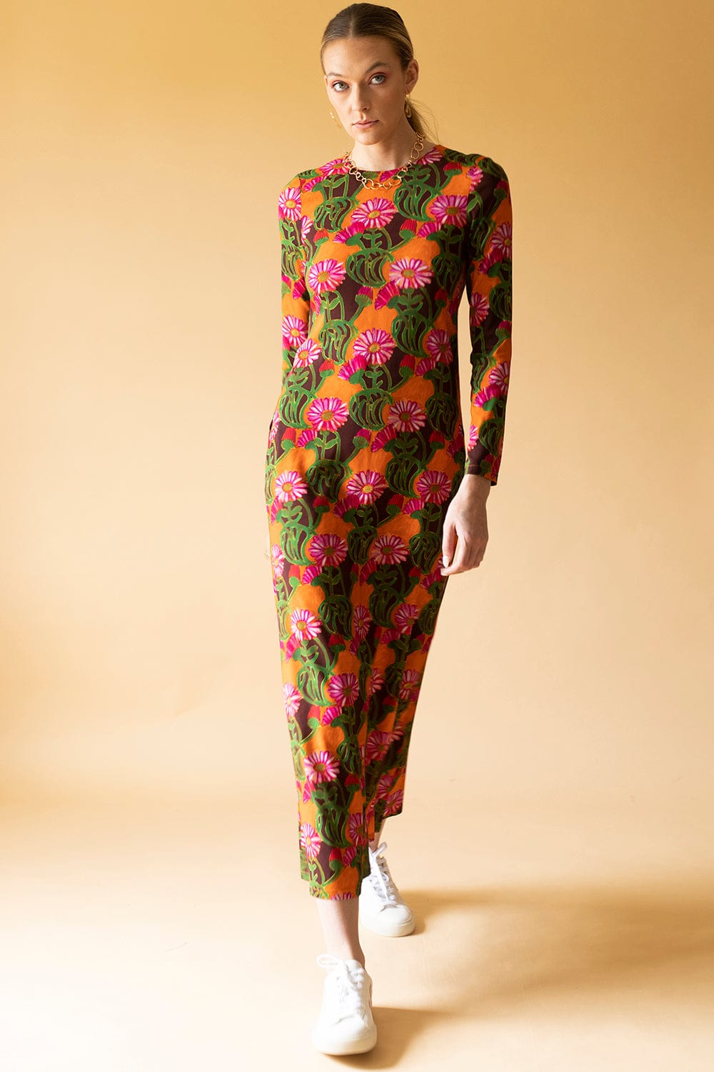 LA DOUBLEJ-Long Sleeve Swing Dress-