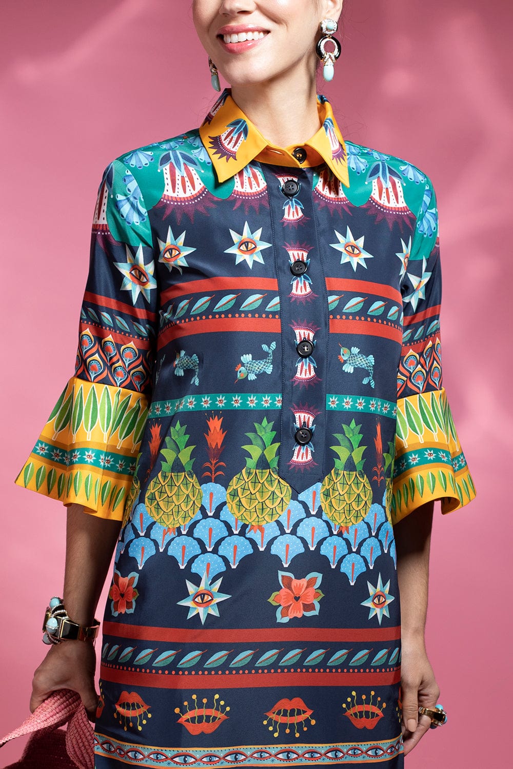 LA DOUBLEJ-Artemis Dress - Patchwork Occhi-