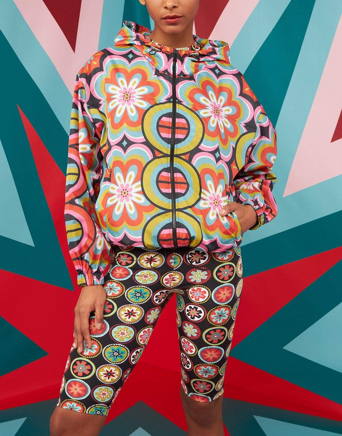 LA DOUBLEJ-Ciccio Rosso in Acqua Nylon Wind Breaker-