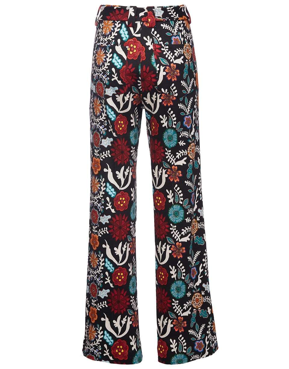 LA DOUBLEJ-Fire Flower in Punto Milano Jersey Slit Pants-