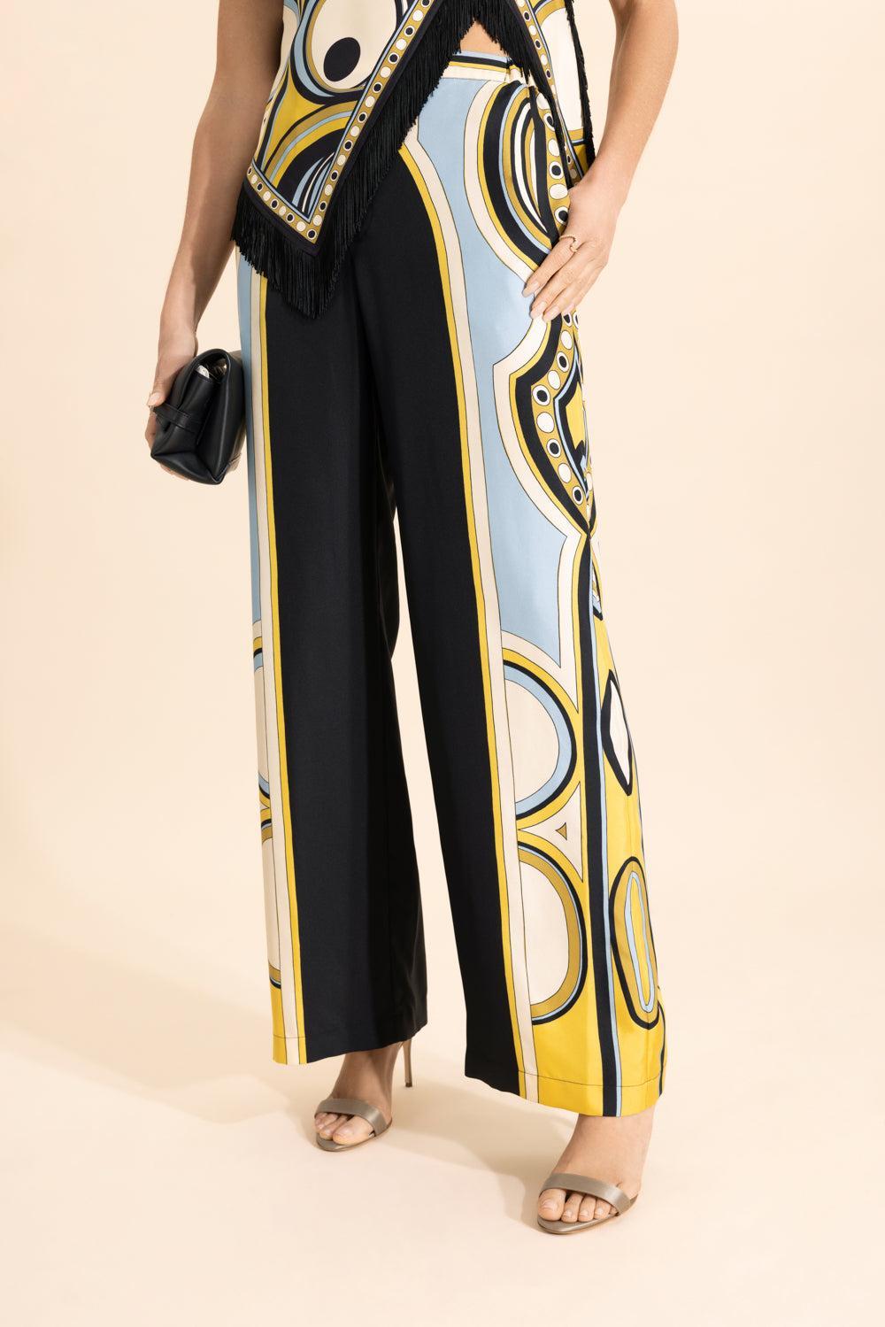 Club Pant-GEOMETRC-XS-CLOTHINGPANTWIDE LEG-LA DOUBLEJ