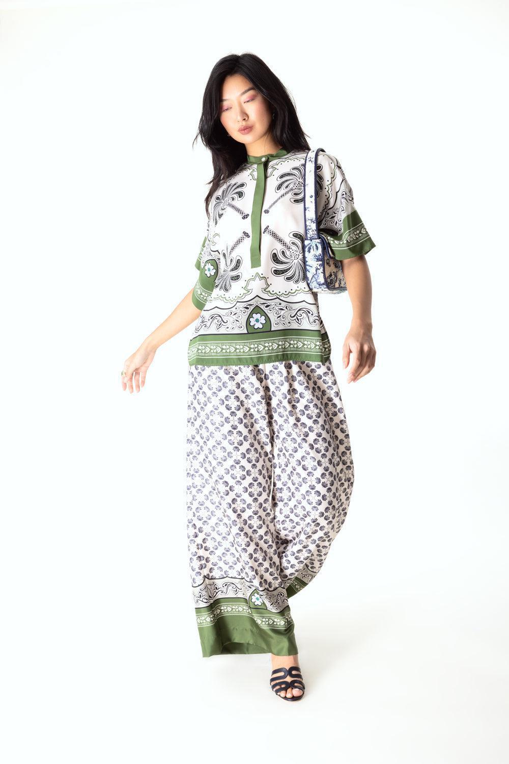 Palazzo Pants - Mirage Placee-MIRAGE-XS-CLOTHINGPANTWIDE LEG-LA DOUBLEJ