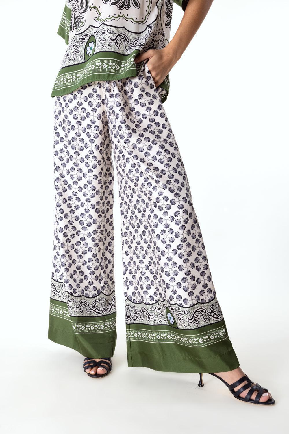 Palazzo Pants - Mirage Placee-MIRAGE-XS-CLOTHINGPANTWIDE LEG-LA DOUBLEJ