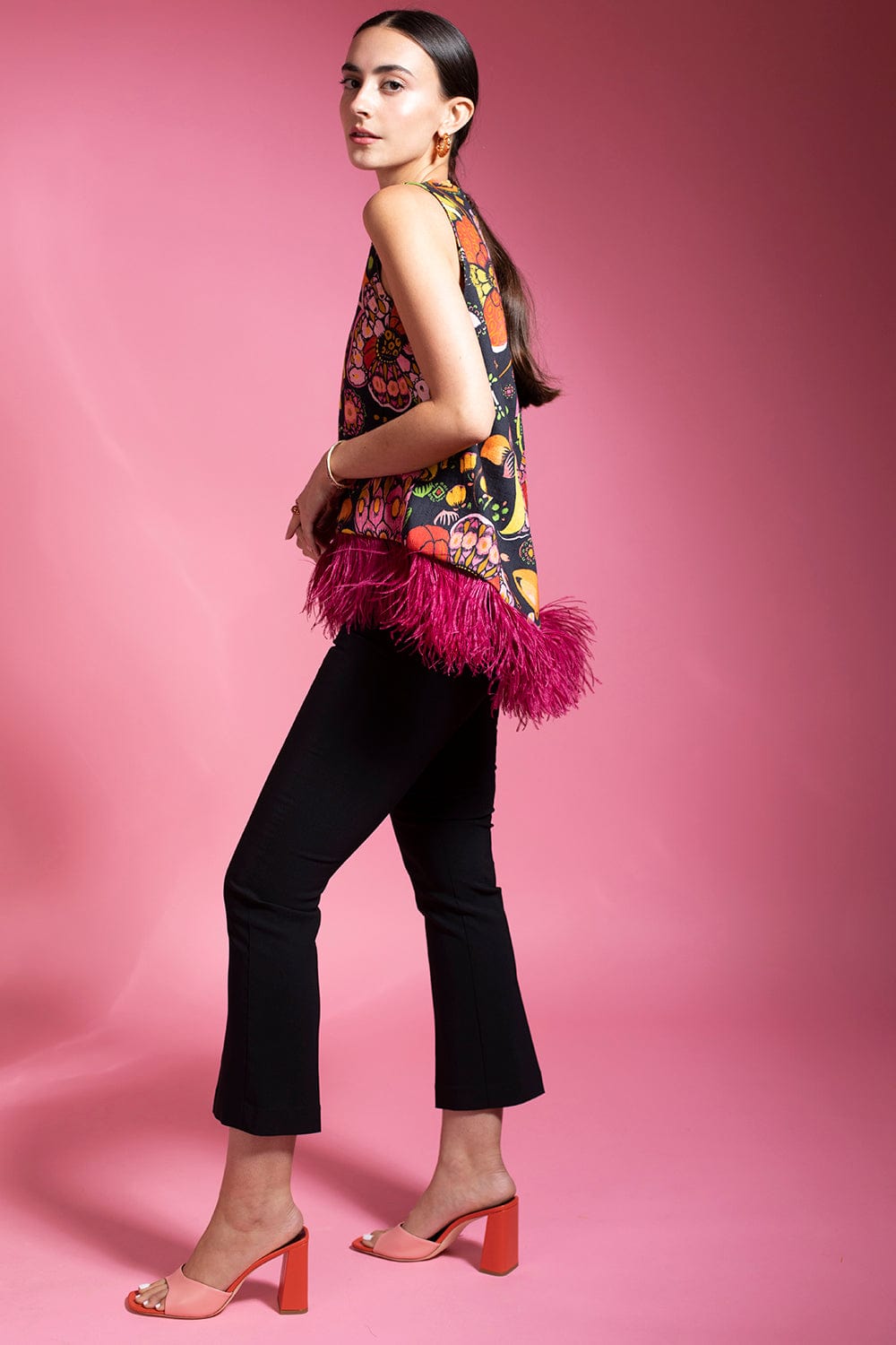 LA DOUBLEJ-La Scala Top With Feathers-