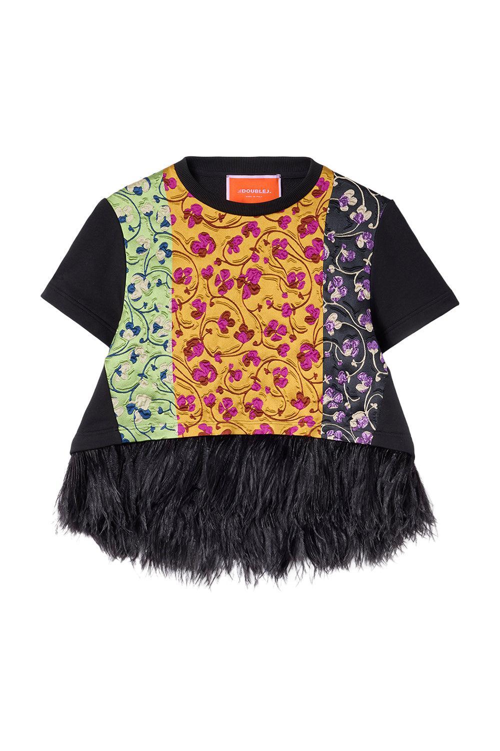 La Scala Tee - Honeysuckle Tricolor Placee-HONEYSKL-XS-CLOTHINGTOPBLOUSE-LA DOUBLEJ