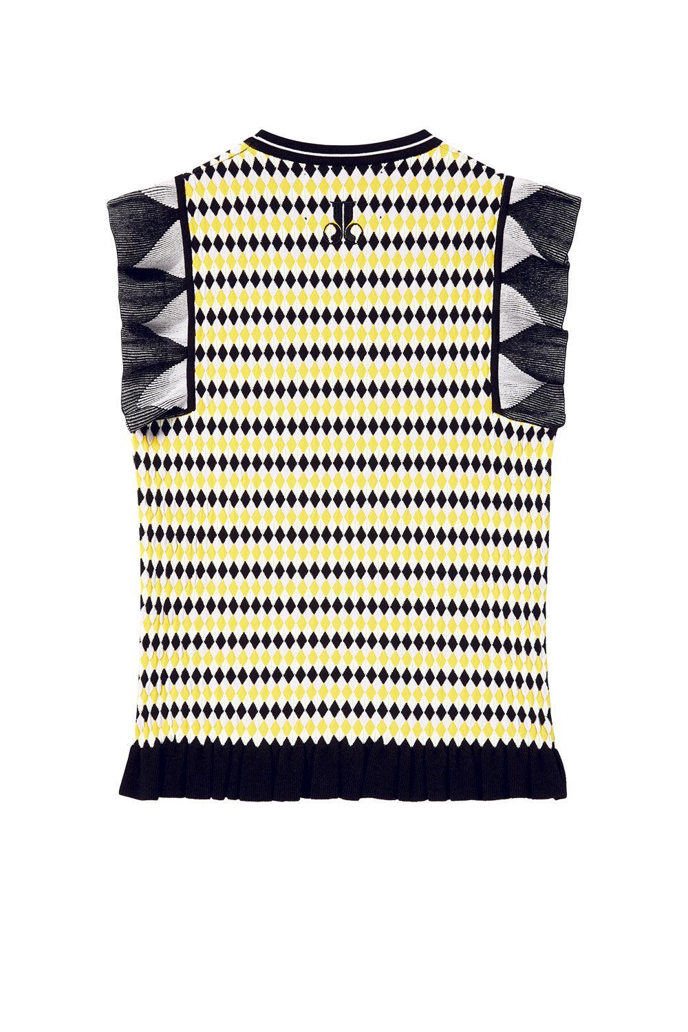 Checkers Top-YLWLKLLC-XS-CLOTHINGTOPKNITS-LA DOUBLEJ