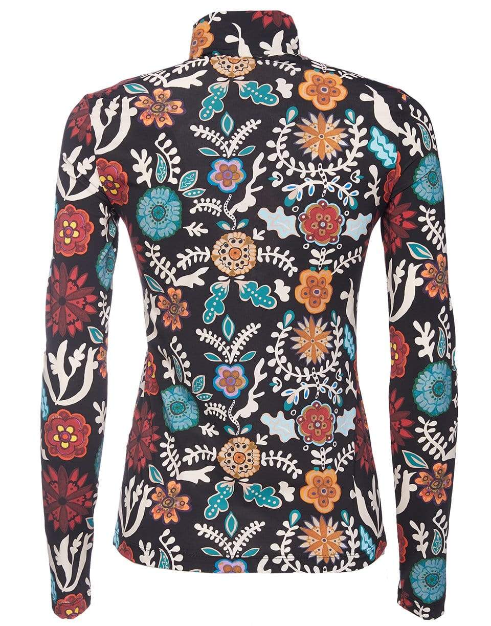 LA DOUBLEJ-Fire Flower in Skinny Jersey Turtleneck Top-