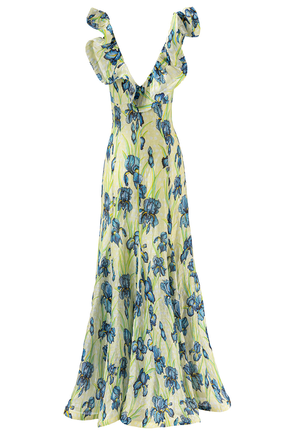 Citrine Iris Ruffle Maxi Dress-FLORAL-XS-CLOTHINGDRESSCASUAL-LA FUORI