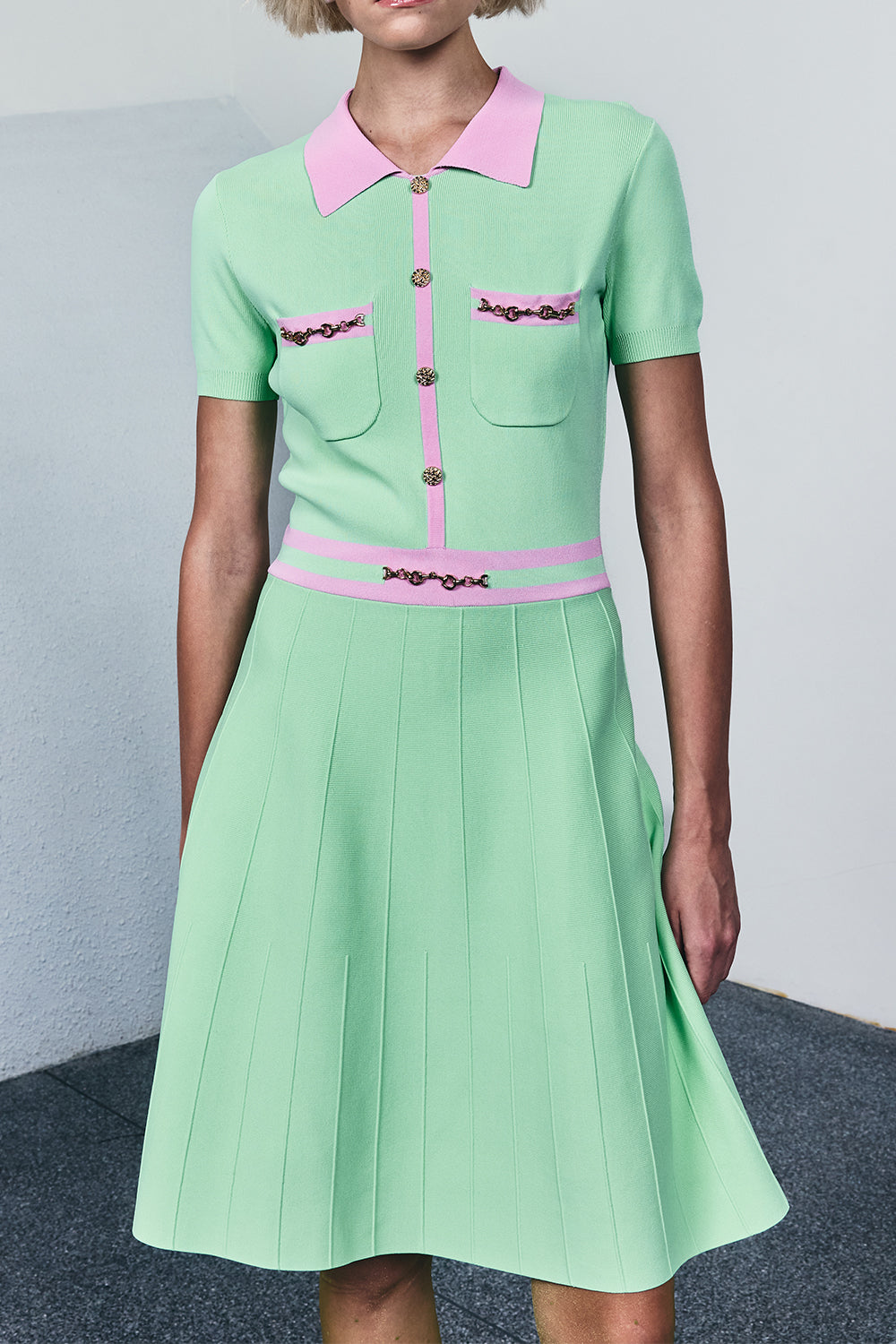  Mint Vivienne Midi Dress-GREEN-XS-CLOTHINGDRESSCASUAL-LA FUORI 