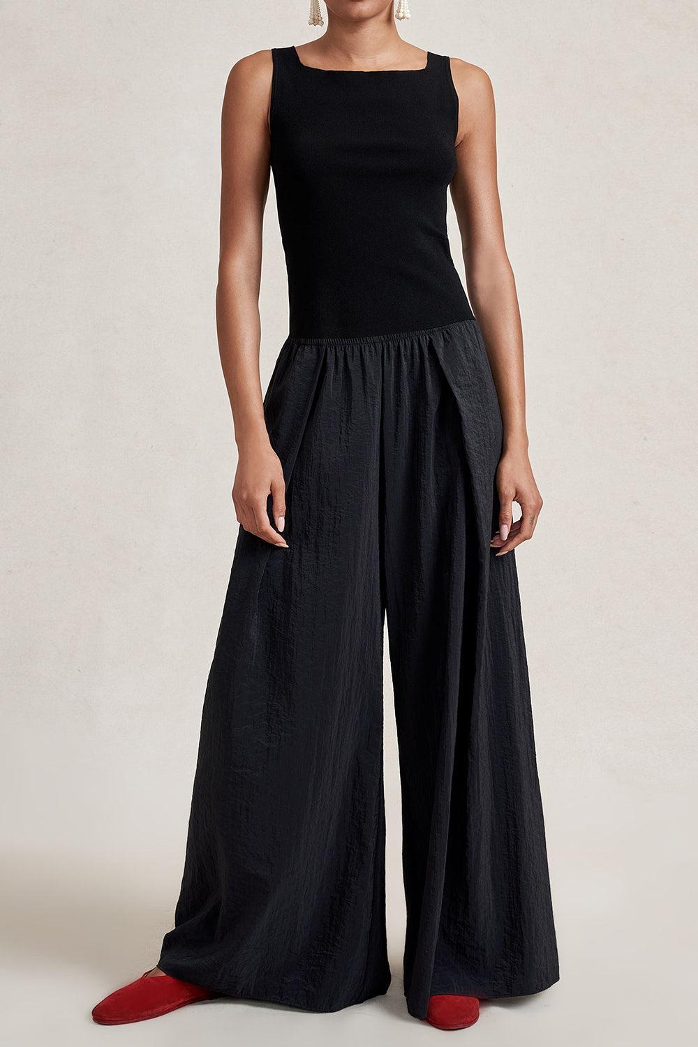 Crosby Pant - Black-BLACK-XS-CLOTHINGPANTWIDE LEG-LA LIGNE