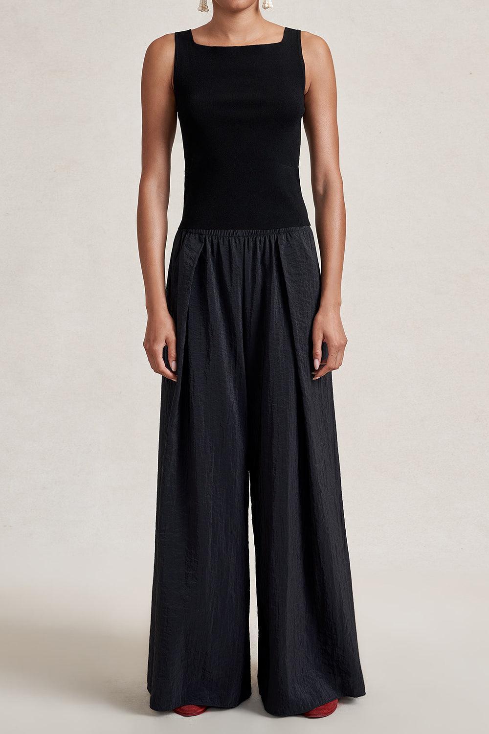 Crosby Pant - Black-BLACK-XS-CLOTHINGPANTWIDE LEG-LA LIGNE