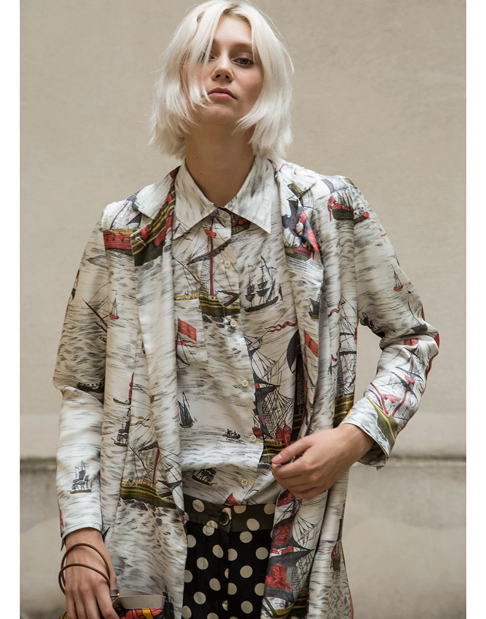 LA PRESTIC OUISTON-Print Twill Paris Coat-