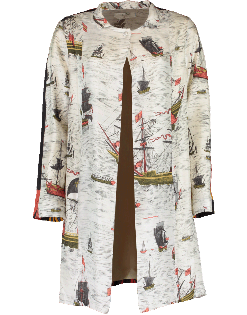 LA PRESTIC OUISTON-Print Twill Paris Coat-