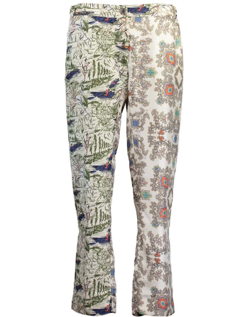 LA PRESTIC OUISTON-Mix Chic Bleu Lucky Printed Crop Pant-